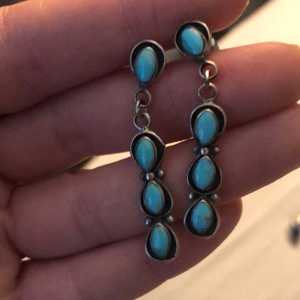 Adorable sterling and turquoise earrings